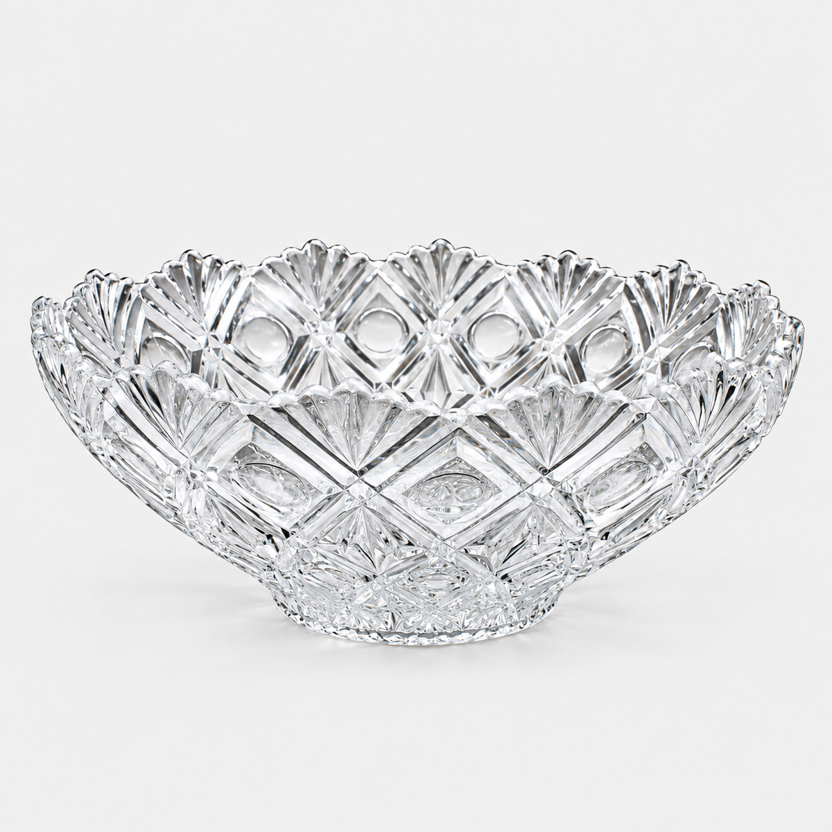 4 qt Crystal Cut Fruit Bowl