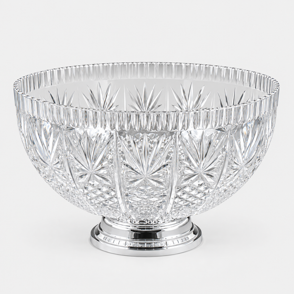 12 qt Crystal Cut Punch Bowl